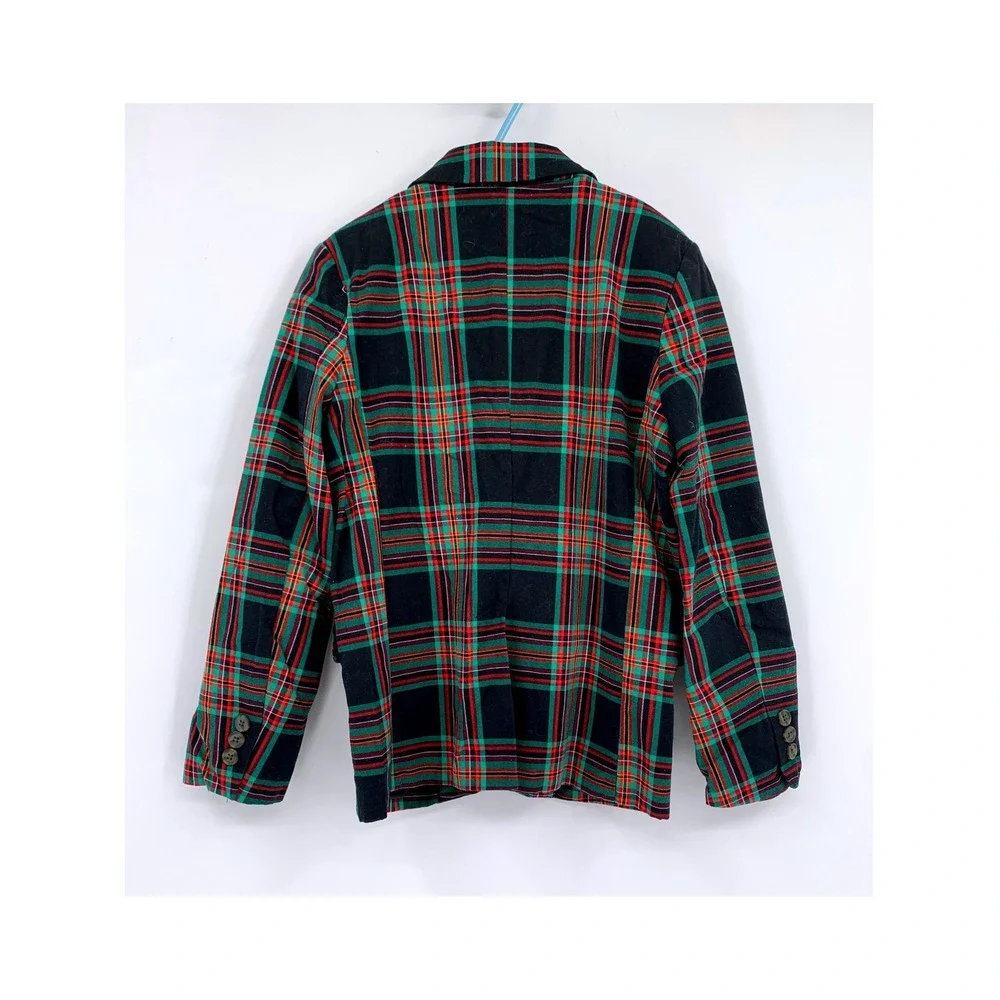 Cat & Jack Blazer Jacket Boys 10 Green Red Plaid Tartan Holiday Formal